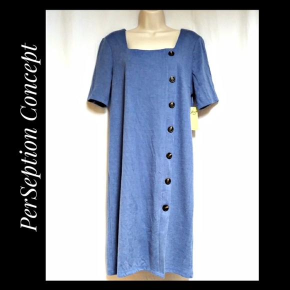 PerSeption Concept Shift Dress Chambray Blue NWT's